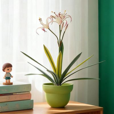 High Simulation Artificial Spider Orchid Potted Plant Soft Rubber Faux Greenery Christmas Halloween New Year Indoor Livi
