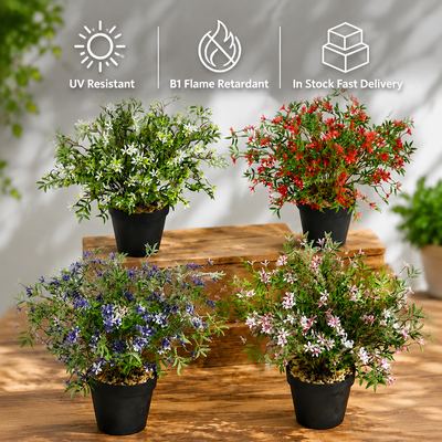 13inch PE Outdoor Anti-UV Flame Retardant Eco-Friendly Artificial Star Flowers Multi-color Weatherproof Bush Stock Garde