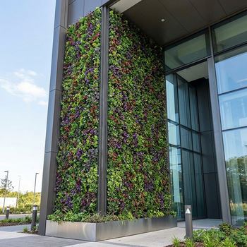 50x50cm Artificial Grass Plant Wall Panel Lush Green UV & Water Resistant Eco-Friendly OEM Commercial Use