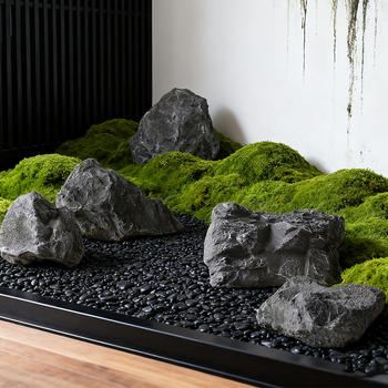Factory PU Foam Artificial Qinglong Stone Multi-size Faux Rockery Modern Minimalist Style for Zen Garden Landscape Decor