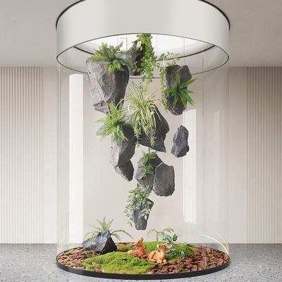 Lightweight PU Floating Hanging Artificial Rock Simulated Faux Stone Fern Moss Indoor Landscape Green Wall Decor Squirre