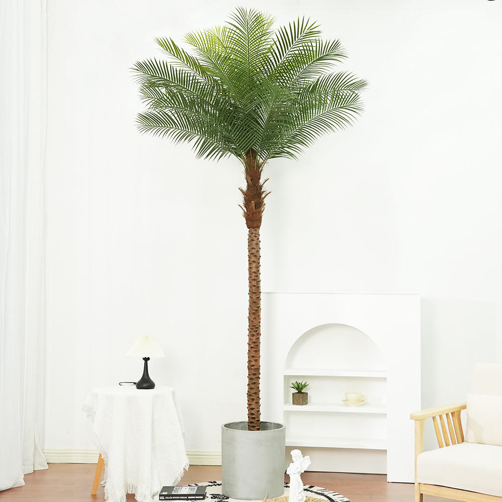 Large Green Artificial Dwarf Date Palm Bonsai Potted Eco-Friendly Recyclable Waterproof Plastic Plant Christmas New Year