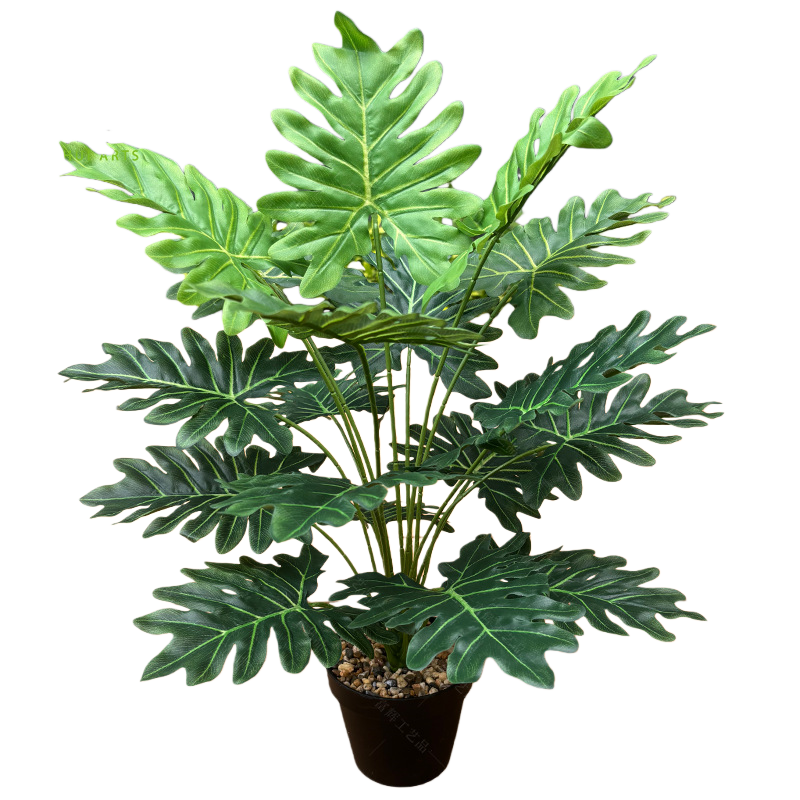 Flame-retardant Eco-Friendly Water Resistant Durable Natural Touch Plastic Artificial Plants Philodendron Selloum 50cm/1