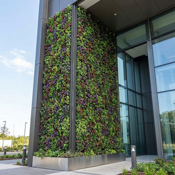 50x50cm Artificial Grass Plant Wall Panel Lush Green UV & Water Resistant Eco-Friendly OEM Commercial Use